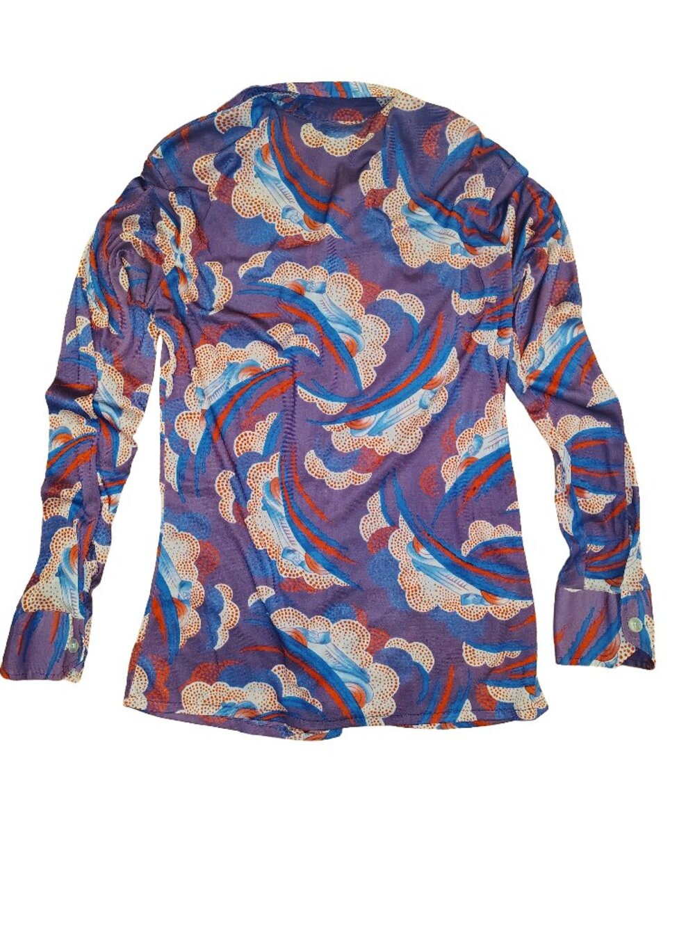 Montgomery Ward Psychedelic Abstract Print Shirt M EUC 70s Retro Mod VTG Vintage - Picture 2 of 7